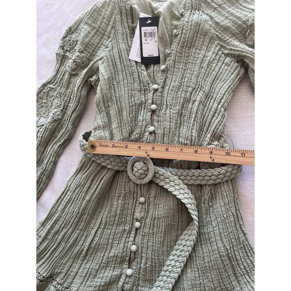 Guess Arita Belted Crochet Shirt Dress Lined Women's XS - Picture 6 of 9